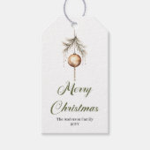 Étiquettes-cadeau Modern Green and Gold Christmas Ball Gift Label (Devant)