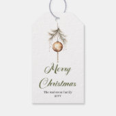 Étiquettes-cadeau Modern Green and Gold Christmas Ball Gift Label (Dos)