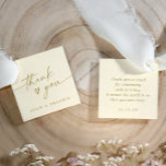 Étiquettes Cadeau Modern Handwriting Cream Gold Thank You Wedding<br><div class="desc">Cream and Gold Favor Tags: Sophisticated and timeless, these ecru and gold modern handwriting favor tags bring a touch of luxury to your gifts. The design features “thank you” with a heart accent and elegant gold text against a warm cream background. Perfect for wedding favor tags, gift bags, or reception...</div>
