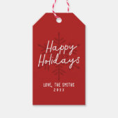 Étiquettes-cadeau Modern Happy Holidays Script Snowflakes Christmas (Devant)