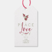 Étiquettes-cadeau Modern Holly Minimalist Christmas Peace Love Joy (Devant)