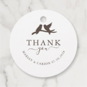 Étiquettes Cadeau Modern Lovely Birds Thank You Wedding  (Dos)