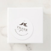 Étiquettes Cadeau Modern Lovely Birds Thank You Wedding  (En situation)