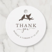 Étiquettes Cadeau Modern Lovely Birds Thank You Wedding  (Devant)