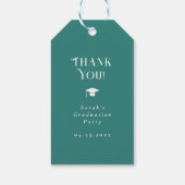 Étiquettes-cadeau Modern Minimal Chic Script Graduation Party Teal (Dos)