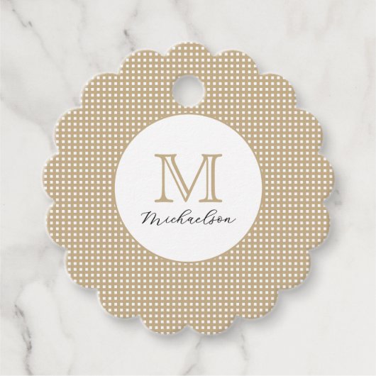 Étiquettes Cadeau Modern Minimal Gold Elegant Monogram (Devant)