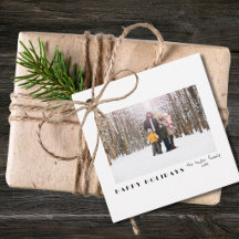 Modern Minimalist Happy Holidays Photo gift