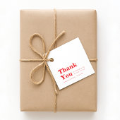 Étiquettes Cadeau Modern Minimalist Red Birthday 