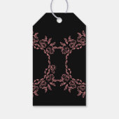 Étiquettes-cadeau Modern minimalist wedding with flower black gift  (Dos)