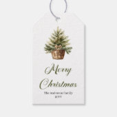 Étiquettes-cadeau Modern Neutral Christmas Tree Holiday Gift Label (Devant)
