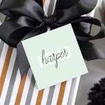 Étiquettes Cadeau Modern Pastel Mint Bonjour Et Vous Nom<br><div class="desc">Modern Pastel Mint Bonjour Et Vous Nom</div>