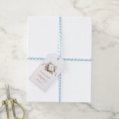 Étiquettes-cadeau Modern Pink Flower Baptism  (Avec de laficelle)