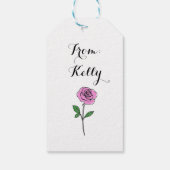 Étiquettes-cadeau Modern Pink Rose Custom Name (Dos)
