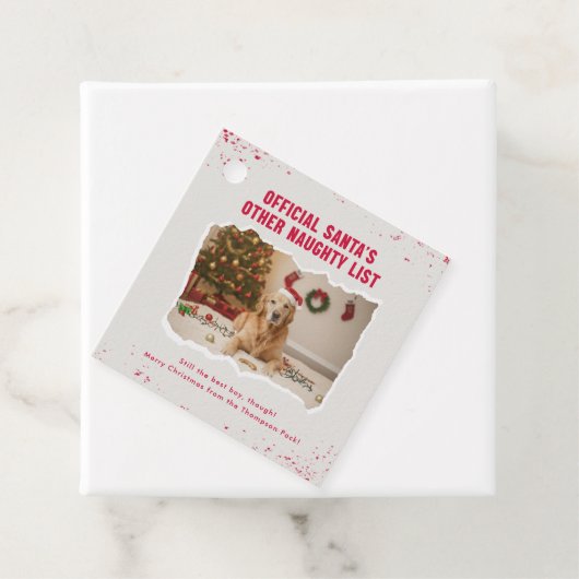 Étiquettes Cadeau Modern Playful Funny Dog Christmas Present (En situation)