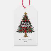 Étiquettes-cadeau Modern Red Black Tartan Gift Tag (Dos)