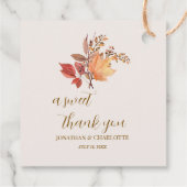 Étiquettes Cadeau Modern Rustic Fall Boho Flower Wedding (Dos)