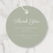 Étiquettes Cadeau Modern Sage Green Religious Cross Script Baptism  (Dos)