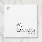 Étiquettes Cadeau Modern Script Wedding Personalized Name Date (Devant)