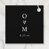 Étiquettes Cadeau Modern Simple Handwriting Black and White Wedding (Dos)