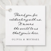 Étiquettes Cadeau Modern Simple Handwriting Black and White Wedding (Devant)
