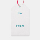 Étiquettes-cadeau Modern Swirl HAPPY HOLIDAYS CUSTOM Green TO FROM (Dos)