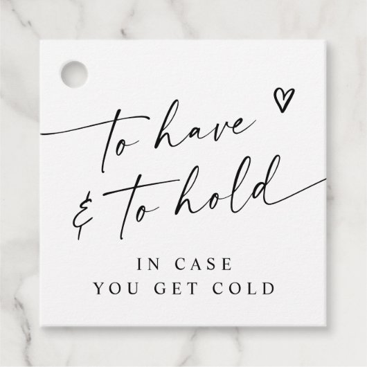 Étiquettes Cadeau Modern To Have & To Hold Handwriting Heart Wedding (Devant)