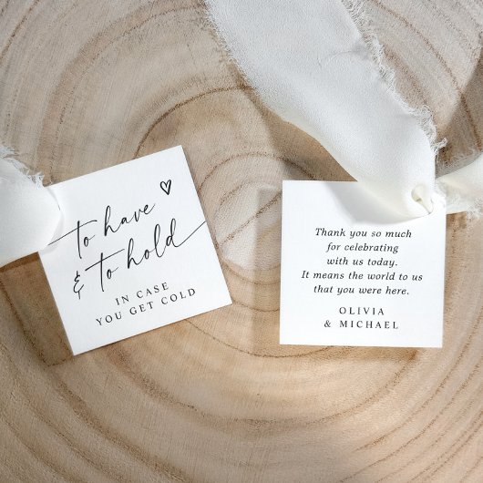 Étiquettes Cadeau Modern To Have & To Hold Handwriting Heart Wedding