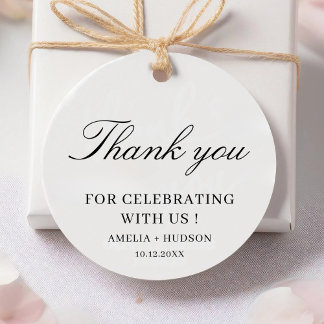 Étiquettes Cadeau Modern Wedding Bridal Shower Baby Shower Thank You