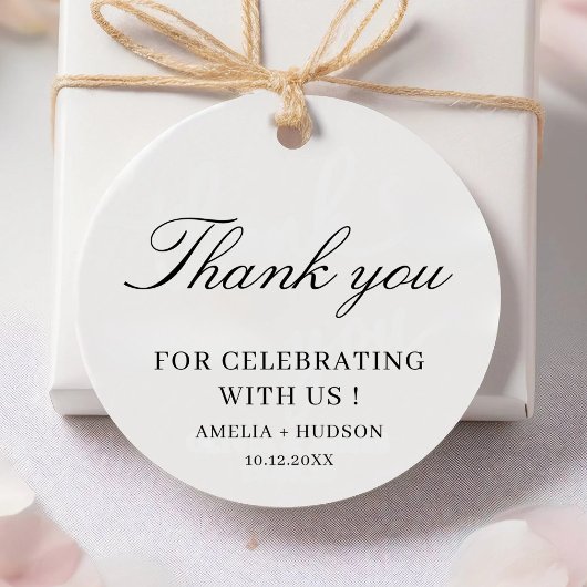 Étiquettes Cadeau Modern Wedding Bridal Shower Baby Shower Thank You