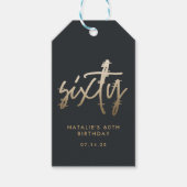 Étiquettes-cadeau Moderne 60e anniversaire simple élégant script élé (Devant)