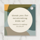 Étiquettes Cadeau Moderne Abstrait Sage Turquoise Custom Wedding Mer (Dos)