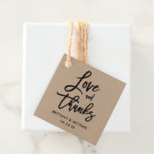 Étiquettes Cadeau Moderne Brush Script Amour et Merci Kraft Mariage (En situation)