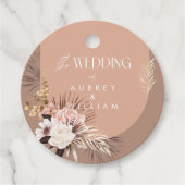 Étiquettes Cadeau Moderne Chic Bohème Aquarelle Mariage Floral (Devant)