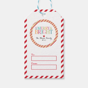 Étiquettes-cadeau Moderne Coloré Soyez Joyeux & Lumineux Noël