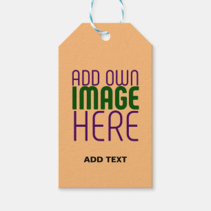 ÉTIQUETTES-CADEAU MODERNE ÉDITABLE PEACH ORANGE IMAGE MODÈLE TEXTE