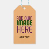 ÉTIQUETTES-CADEAU MODERNE ÉDITABLE PEACH ORANGE IMAGE MODÈLE TEXTE (Dos)