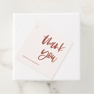 Étiquettes Cadeau Moderne élégant mariage rose neige