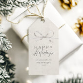 Étiquettes-cadeau Moderne élégant minimal Bow Joyeux vacances famill