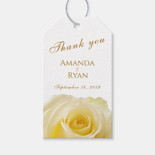 Étiquettes-cadeau Moderne Elégant Rose Floral Mariage Merci (Devant)