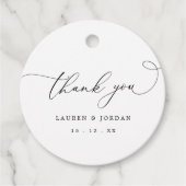 Étiquettes Cadeau Moderne Élégante calligraphie Mariage Merci (Devant)