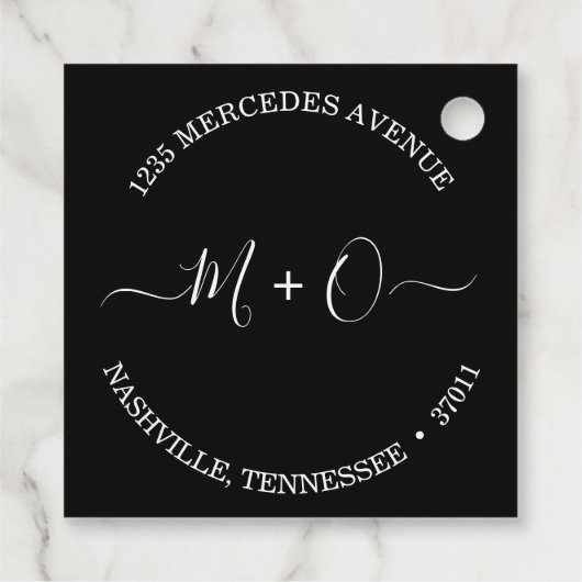 Étiquettes Cadeau Moderne Élégante calligraphie Monogramme Mariage (Dos)