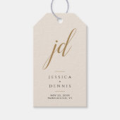 Étiquettes-cadeau Moderne Élégante Mariage Monogramme Script Minimal (Devant)