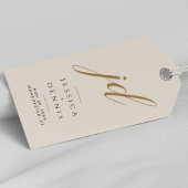 Étiquettes-cadeau Moderne Élégante Mariage Monogramme Script Minimal