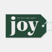 Étiquettes-cadeau Moderne et élégant Green Christmas Joy (Devant (Horizontal))
