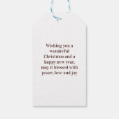 Étiquettes-cadeau Moderne feuillage fleuri rustique vacances de cerf (Dos)