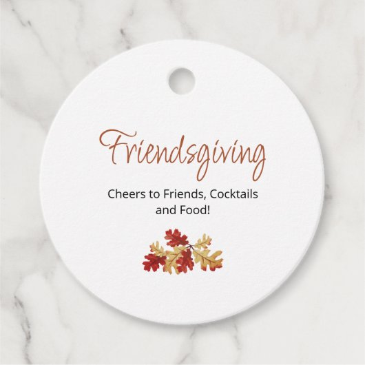 Étiquettes Cadeau Moderne Friendsgiving Fall Foliing Thanksgiving (Devant)