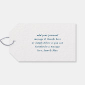 Étiquettes-cadeau MODERNE HAND LETTERED merci marine blanche écritur (Dos (Horizontal))