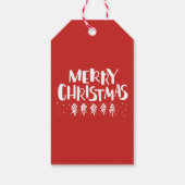 Étiquettes-cadeau Moderne Holly Jolly Joyeux Noël Blanc Script (Dos)