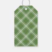 Étiquettes-cadeau Moderne Joyeux Noël Vert Plaid Mod (Dos)