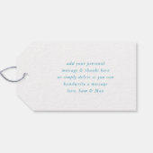 Étiquettes-cadeau MODERNE MAIN LETTERED merci aqua blanc écriture (Dos (Horizontal))